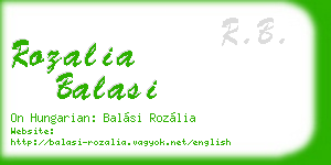 rozalia balasi business card